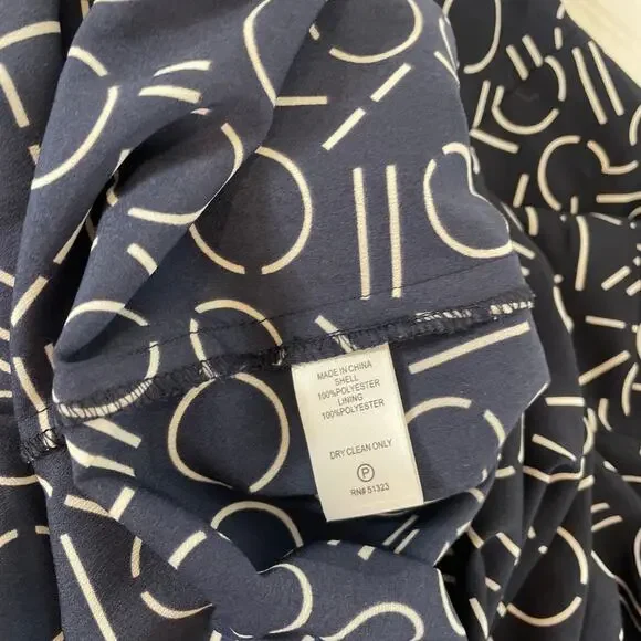 1.State Women’s Navy Blue & White Geo Print Wide Leg Jumpsuit Size M